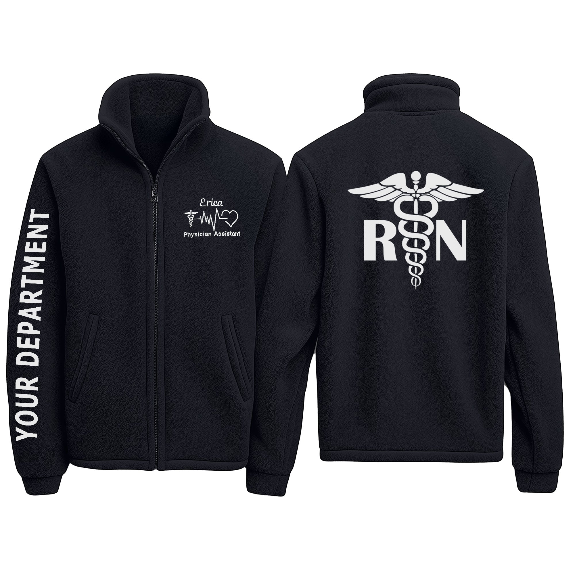 Custom Medical Fleece Jacket for Nurses & Healthcare Workers | Personalized RN Zip-Up 7