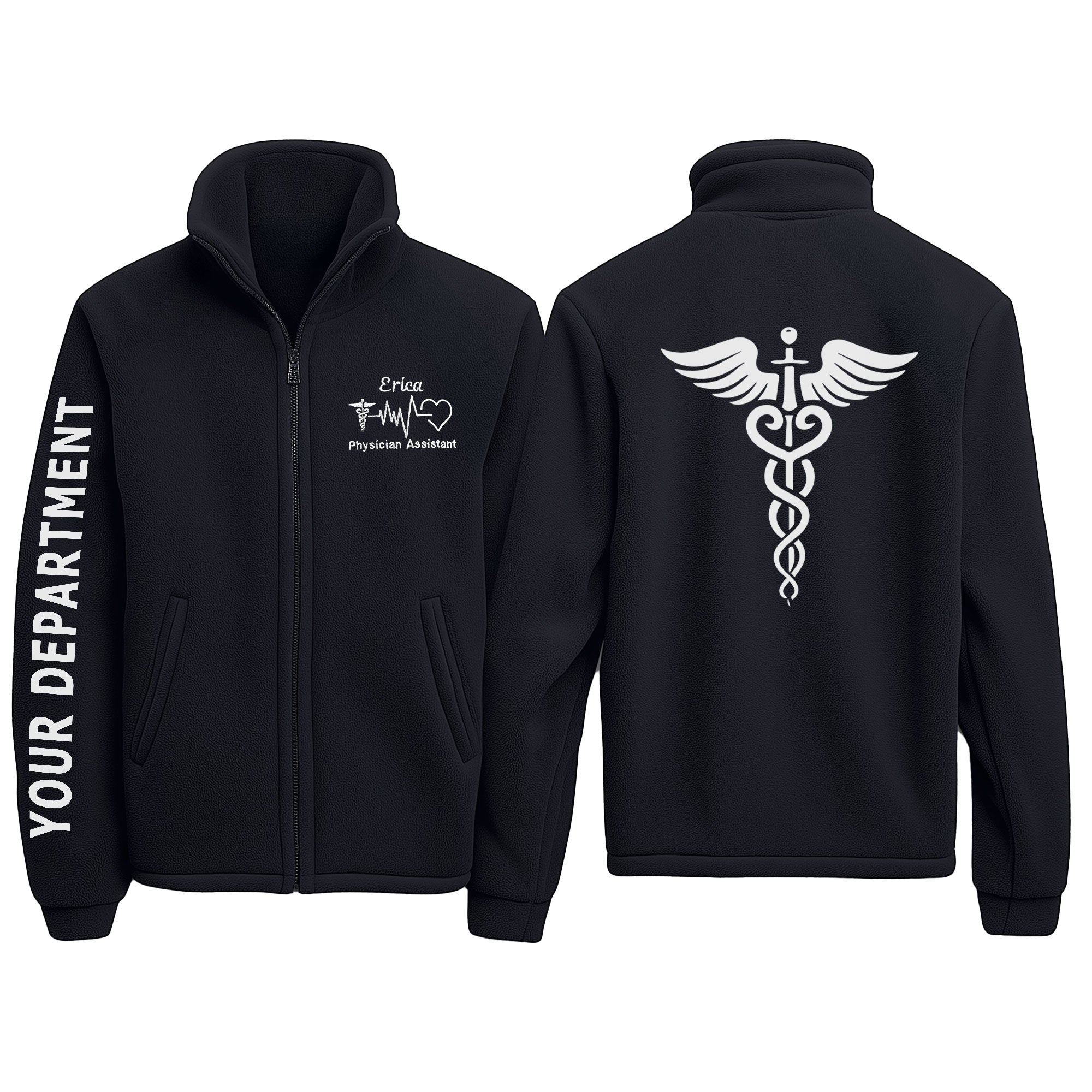 Custom Medical Fleece Jacket for Nurses & Healthcare Workers | Personalized RN Zip-Up 8
