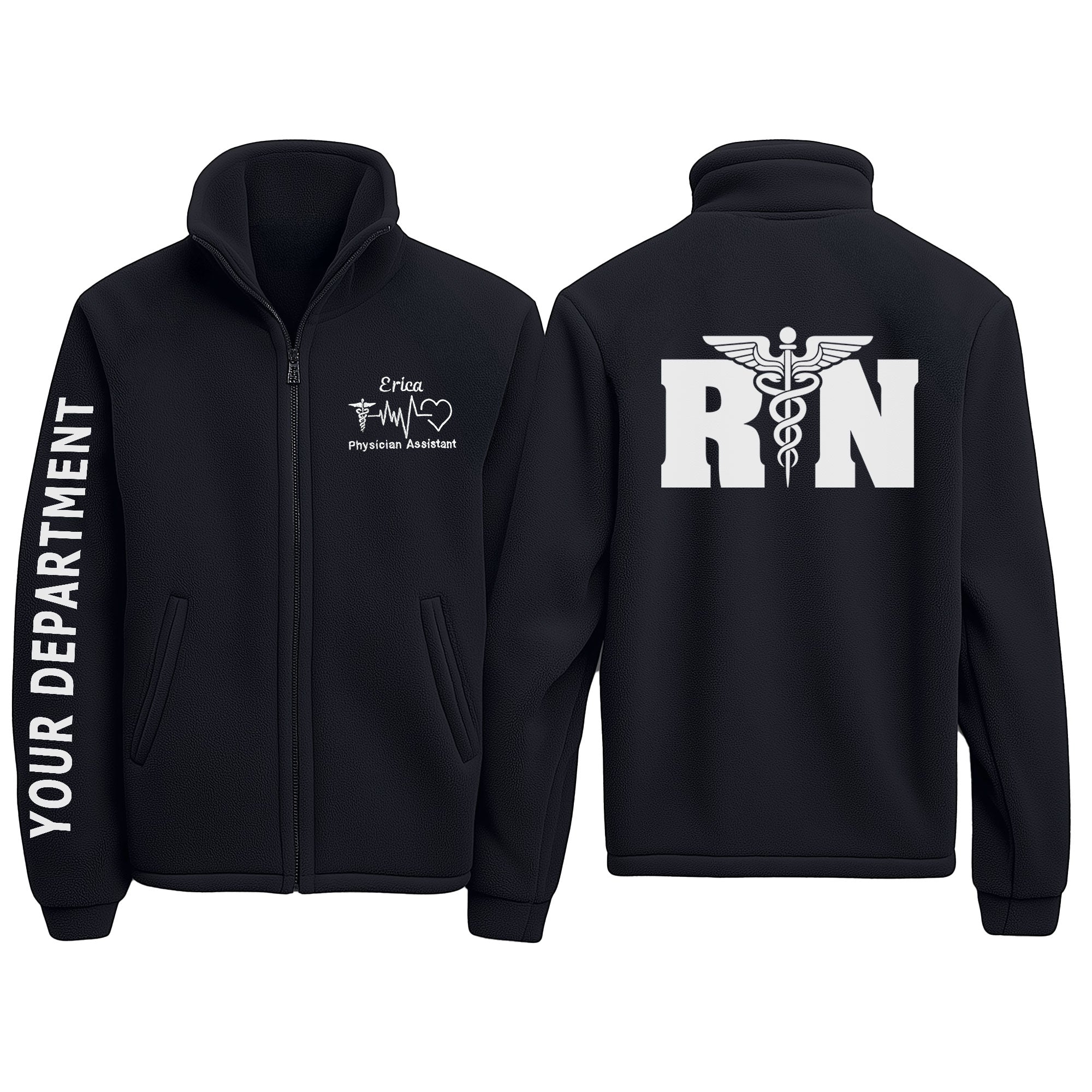 Custom Medical Fleece Jacket for Nurses & Healthcare Workers | Personalized RN Zip-Up 9