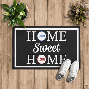 Custom House Divided Doormat | Personalized Sports Mat - front view, custom embroidered apparel by Intriklo