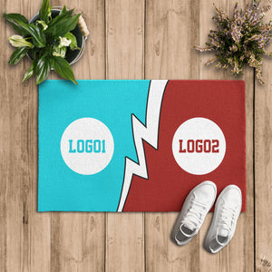 Custom House Divided Doormat | Personalized Sports Mat 4 - view 3, custom embroidered by Intriklo