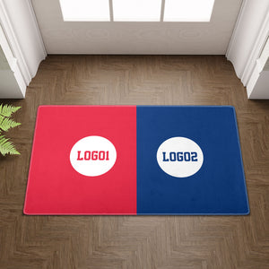 Custom House Divided Doormat | Personalized Sports Mat 2 - detail view, custom embroidered by Intriklo