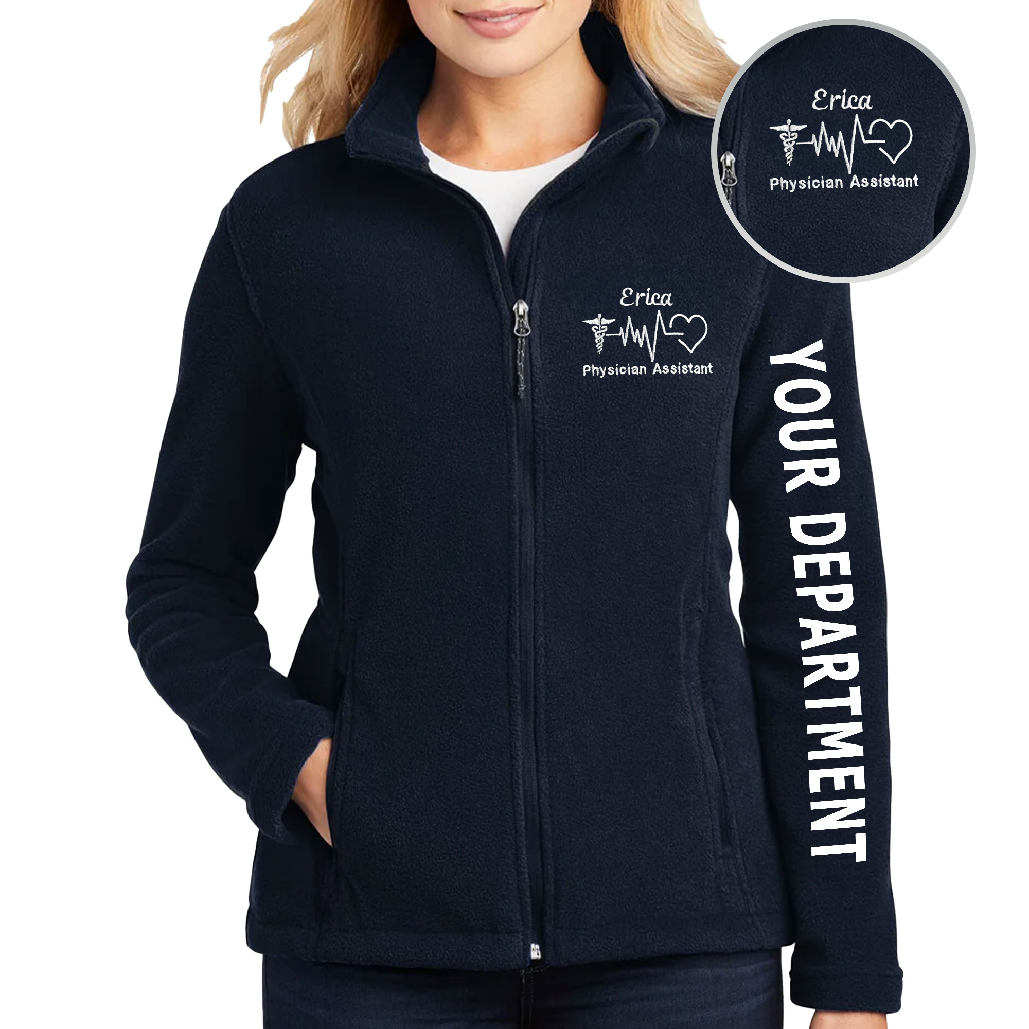 Custom Medical Fleece Jacket for Nurses & Healthcare Workers | Personalized RN Zip-Up 6