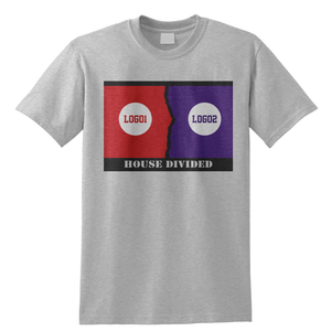Personalized House Divided Sports Shirt – Any Teams, Any League 3 - front view, custom embroidered apparel by Intriklo
