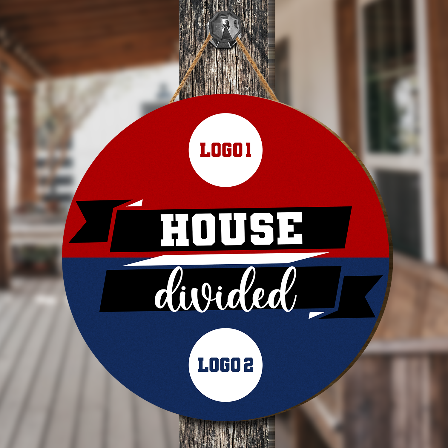 Personalized Rival Team Sign for Home | House Divided Sports Decor