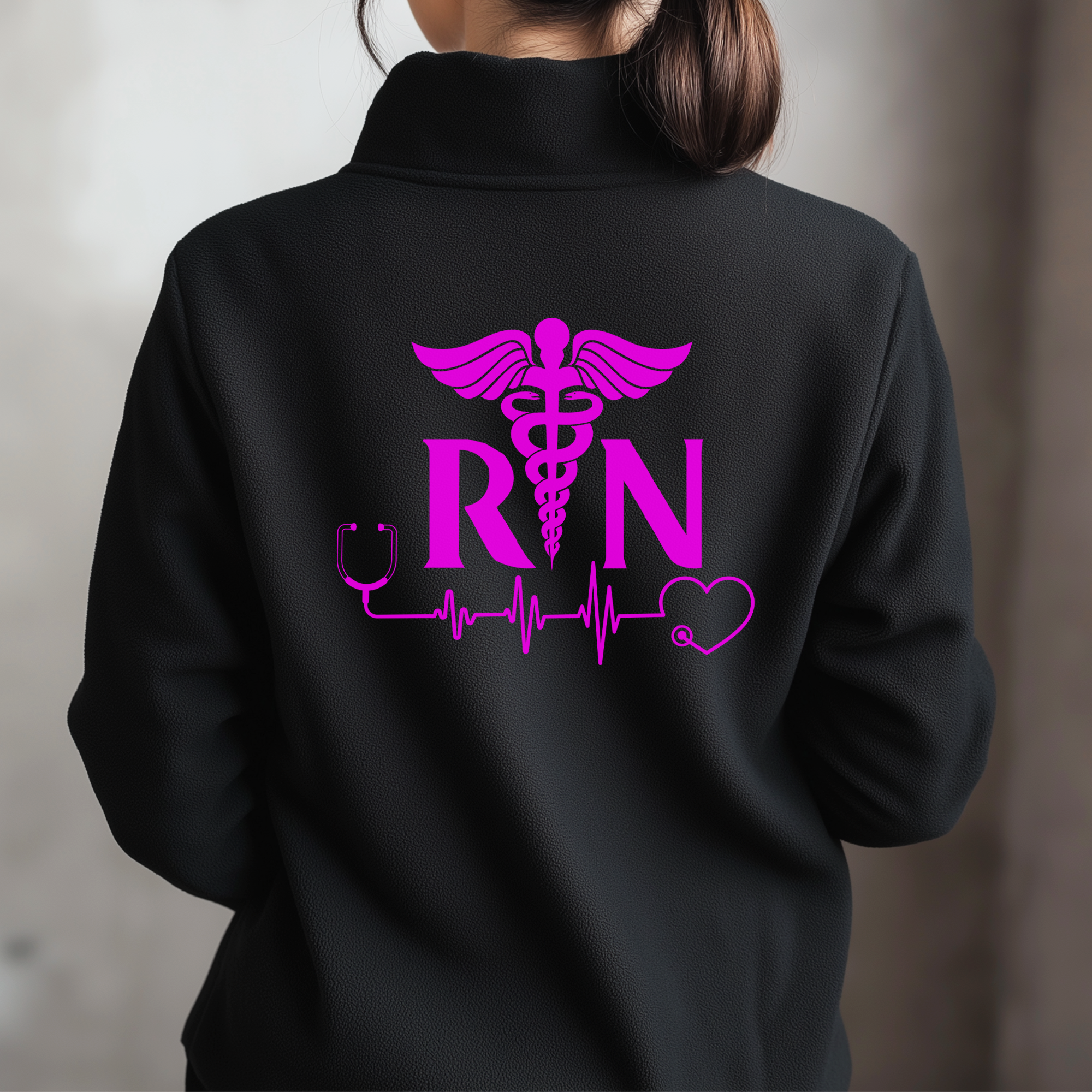 Custom Medical Fleece Jacket for Nurses & Healthcare Workers | Personalized RN Zip-Up 13