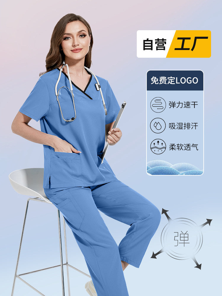Operating room women's short-sleeve hand girder, pet hospital doctor work clothes, oral and dental clinic brush hand gowns, quick-drying