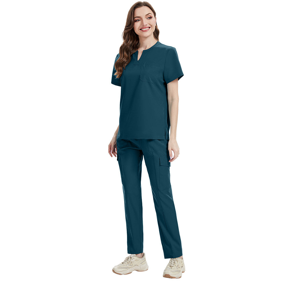 NiaaHinn new thin and unisex stretch quick-dry V-neck short-sleeve pants, nurse uniform and hand-washing garment set