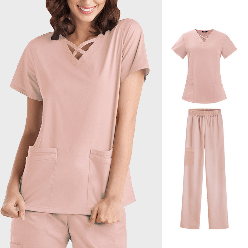 Nurse Uniform, Stretch Suit, Plastic Surgeon, Dentistry, Oral Surgery, Operating Theatre Work Clothes, Hospital Hand Washing Clothes, Short Sleeves