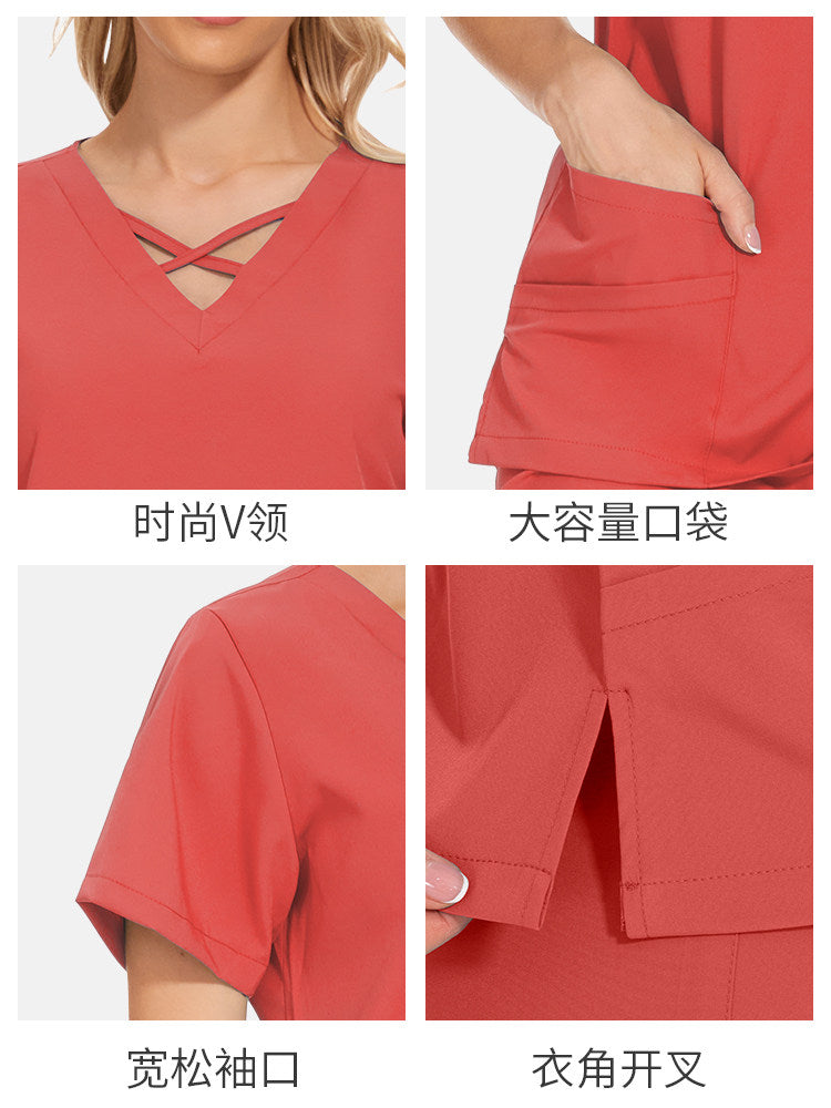 Nurse Uniform, Stretch Suit, Plastic Surgeon, Dentistry, Oral Surgery, Operating Theatre Work Clothes, Hospital Hand Washing Clothes, Short Sleeves