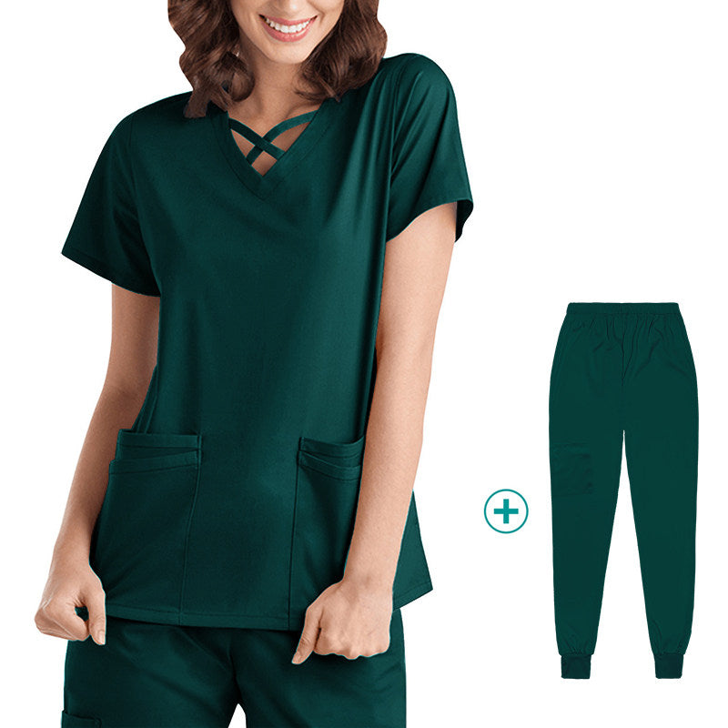 Nurse Uniform, Stretch Suit, Plastic Surgeon, Dentistry, Oral Surgery, Operating Theatre Work Clothes, Hospital Hand Washing Clothes, Short Sleeves