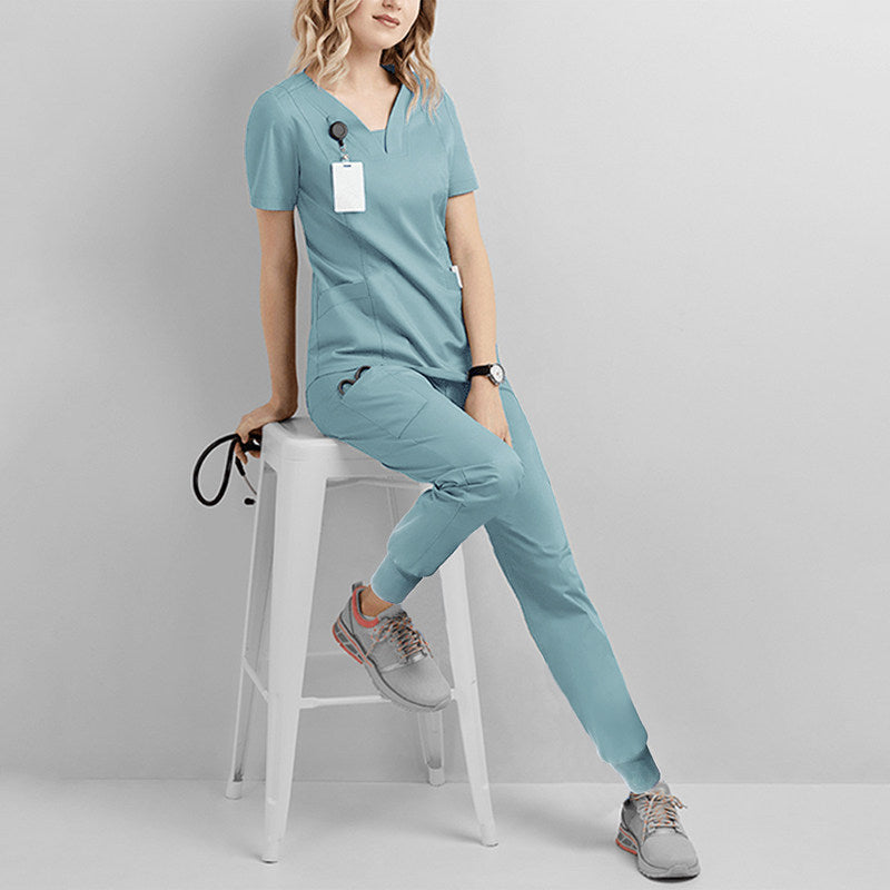 Nian Qing brush hand clothes, female dentist work clothes, short sleeve men's hand clothes, new operating room, beauty salon nurse uniforms