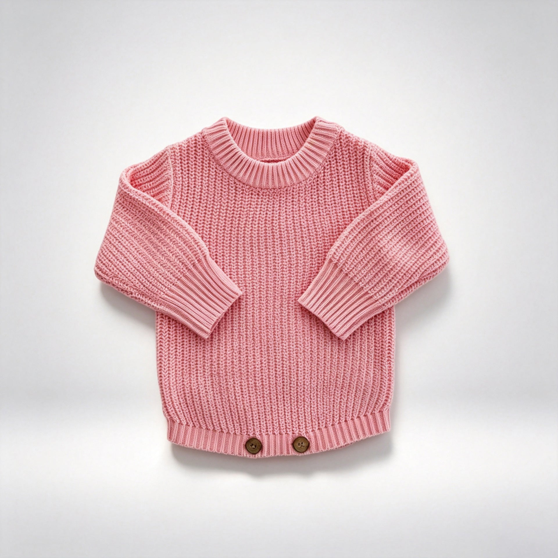 Pink – Classic Hem knit baby romper