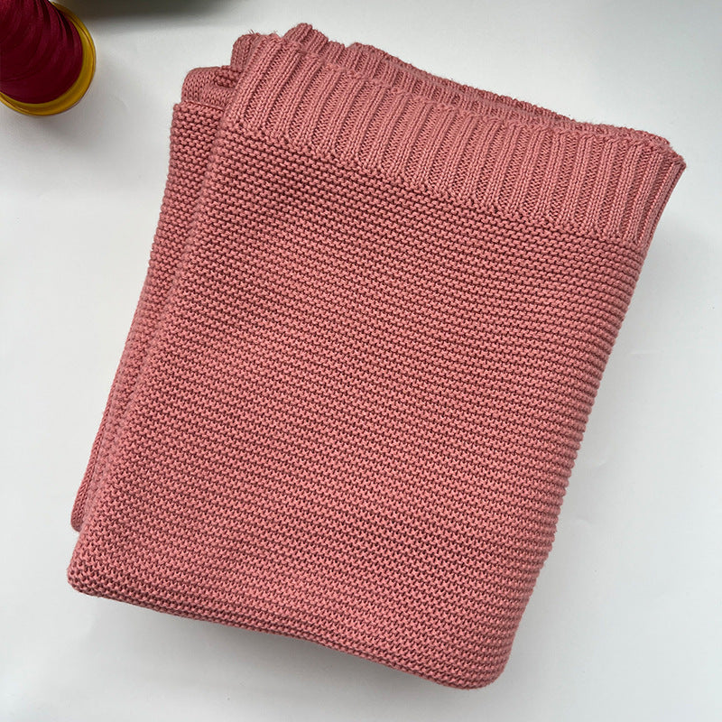 Rose Pink knit baby blanket, plain color option