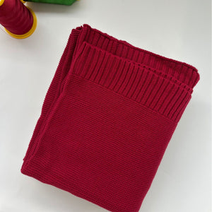 Red knit baby blanket, plain color option