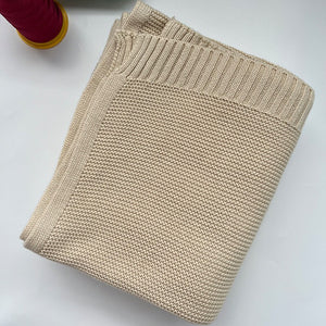 Apricot cotton knit baby blanket, plain color option