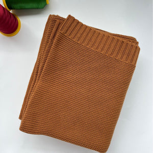 Brown knit baby blanket, plain color option