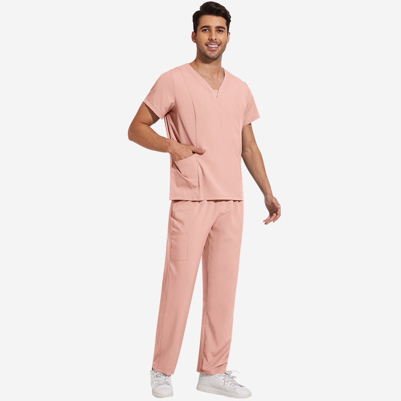 Nian Qing hand washing clothes unisex beauty salon dental clinic front desk doctor nurse work clothes solid color can be tattooed