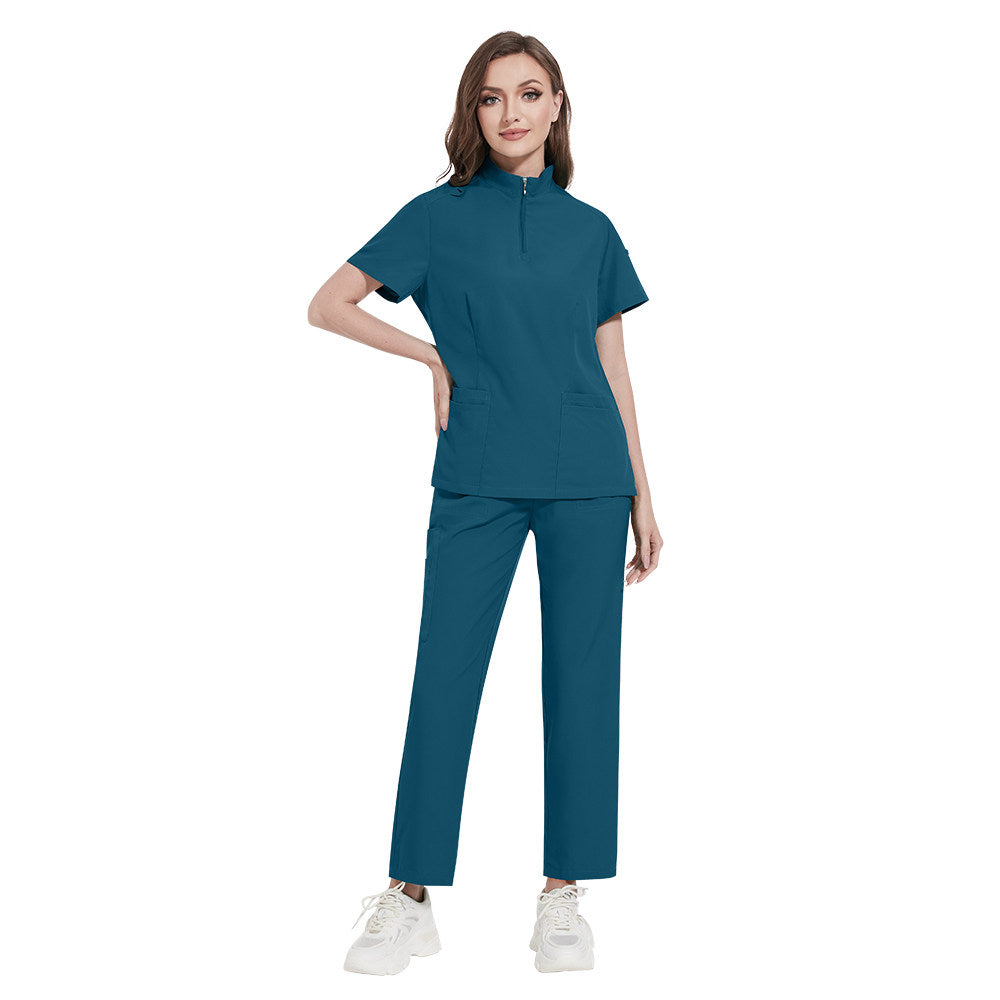Nian Qing stand-up collar zipper doctor nurse work uniform surgical gown, surgical gown, hand gown, operating room fashion sense
