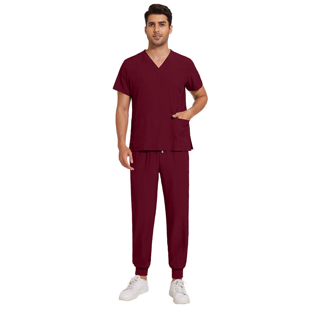 Nianqing hand washing clothes, female dentist overalls, short-sleeved wrinkle-proof, stretch operating room surgical gown, nurse gown, set