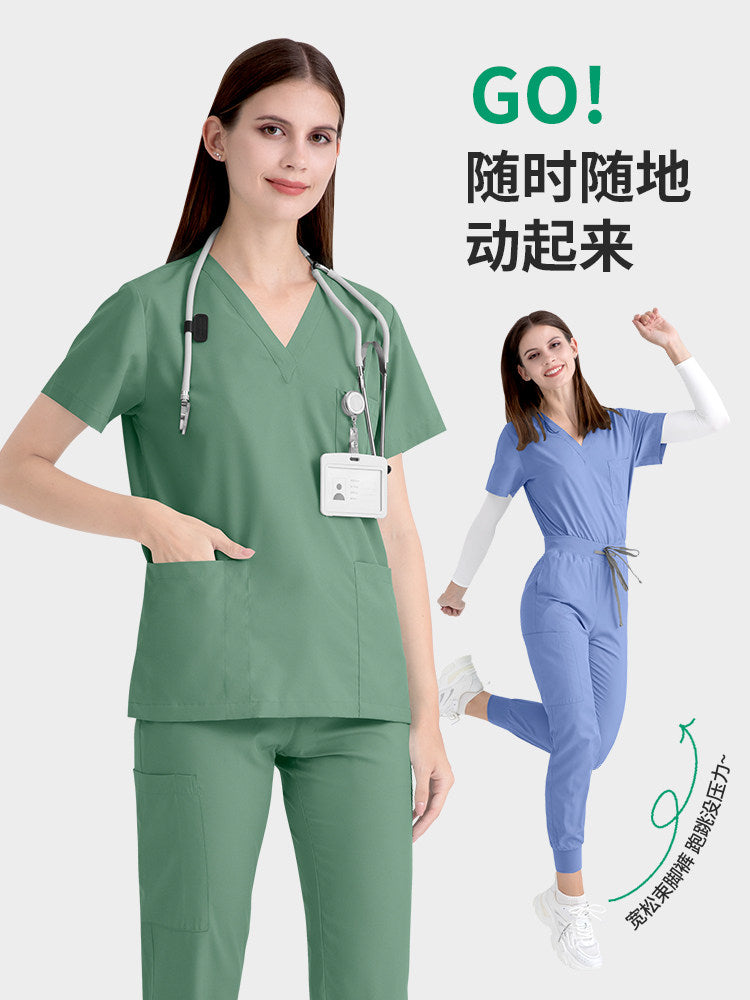 Operating room short-sleeved handwashing clothes, women's suits, nurses' uniforms, doctors' brushing clothes, cross-border Amazon handwashing clothes