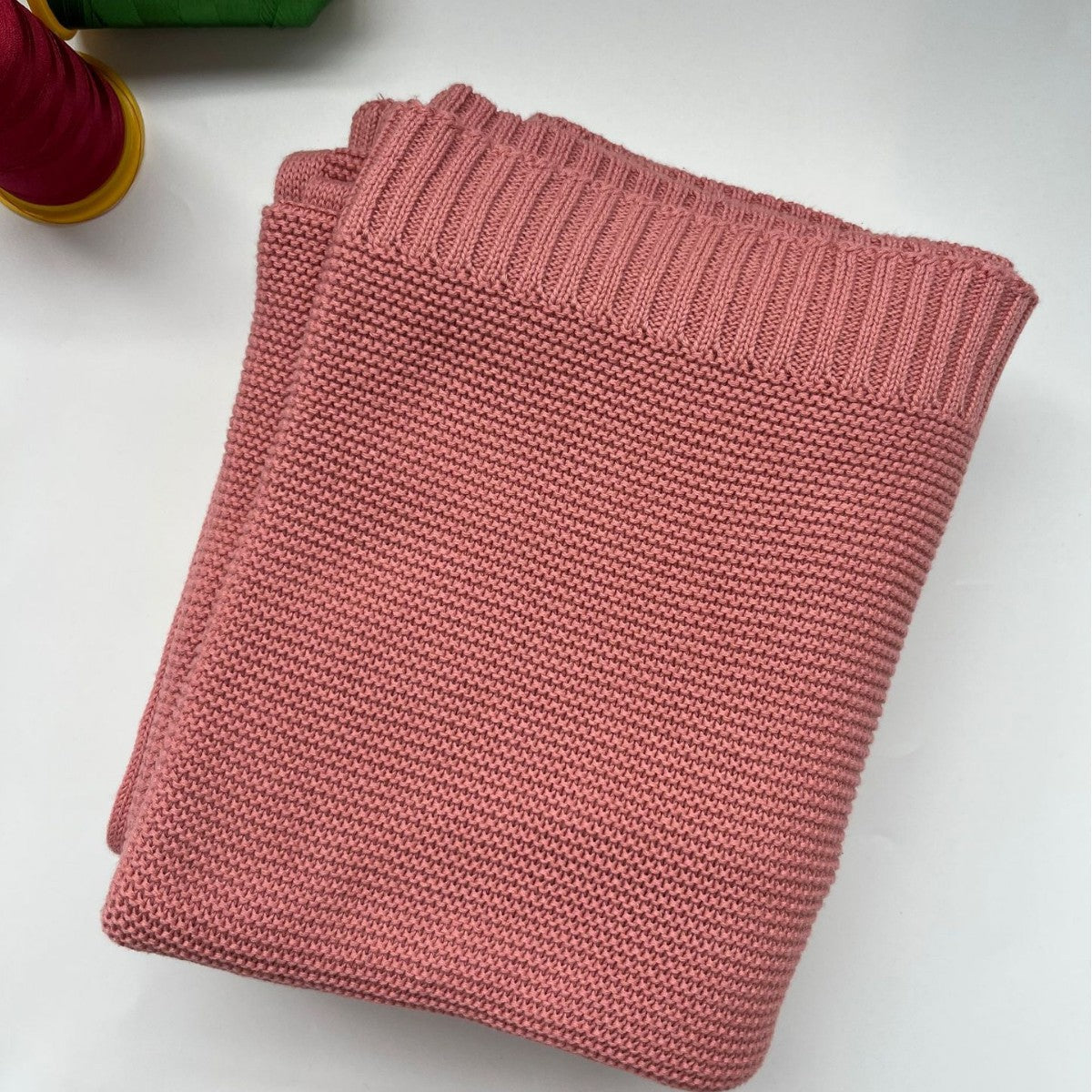 Rose Pink knit baby blanket, plain color option