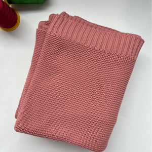 Rose Pink knit baby blanket, plain color option