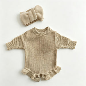 Apricot – Ruffle Hem + 2-Piece Set knit baby romper