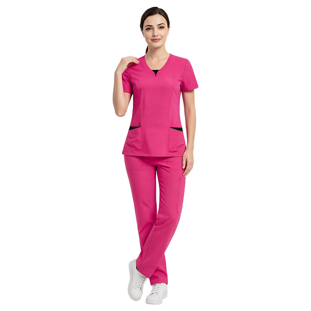 New V-neck short-sleeve doctor surgical gown, hand-washing gown, breathable and comfortable nurse suit, hospital work wear split set