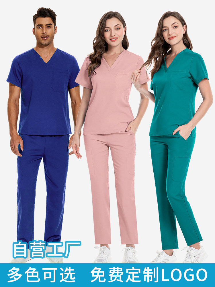 Autumn and winter thick stretch quick-drying hand clothes high quality dental clinic doctors nurses operating room surgical clothes for men and women