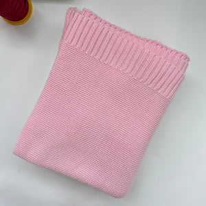 Bright Pink knit baby blanket, plain color option