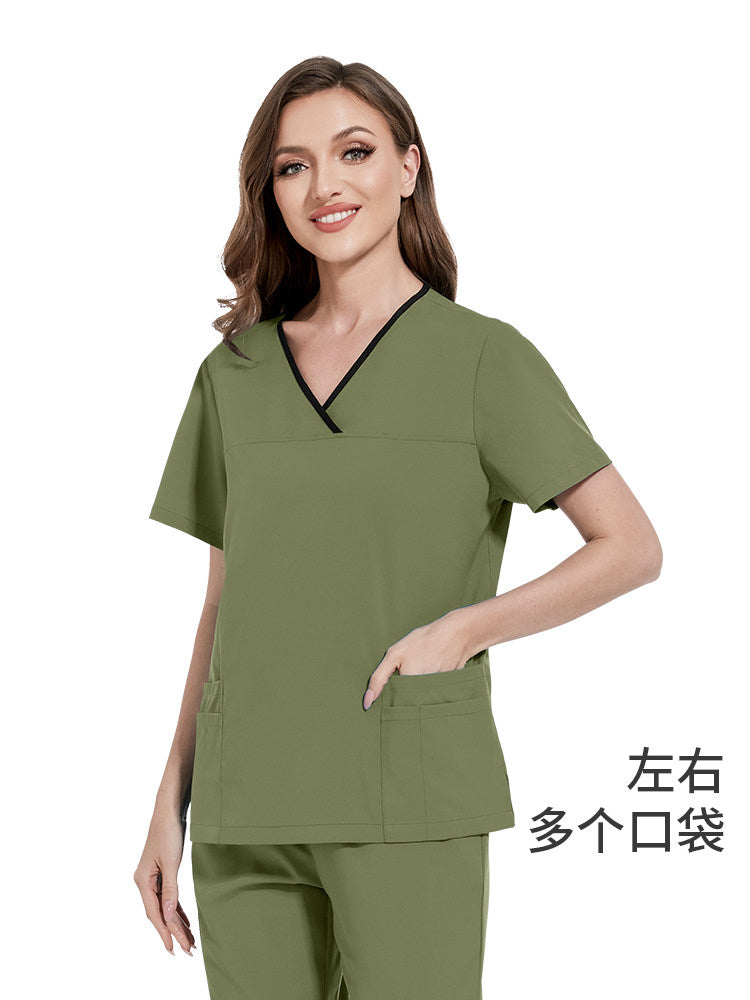 Operating room women's short-sleeve hand girder, pet hospital doctor work clothes, oral and dental clinic brush hand gowns, quick-drying