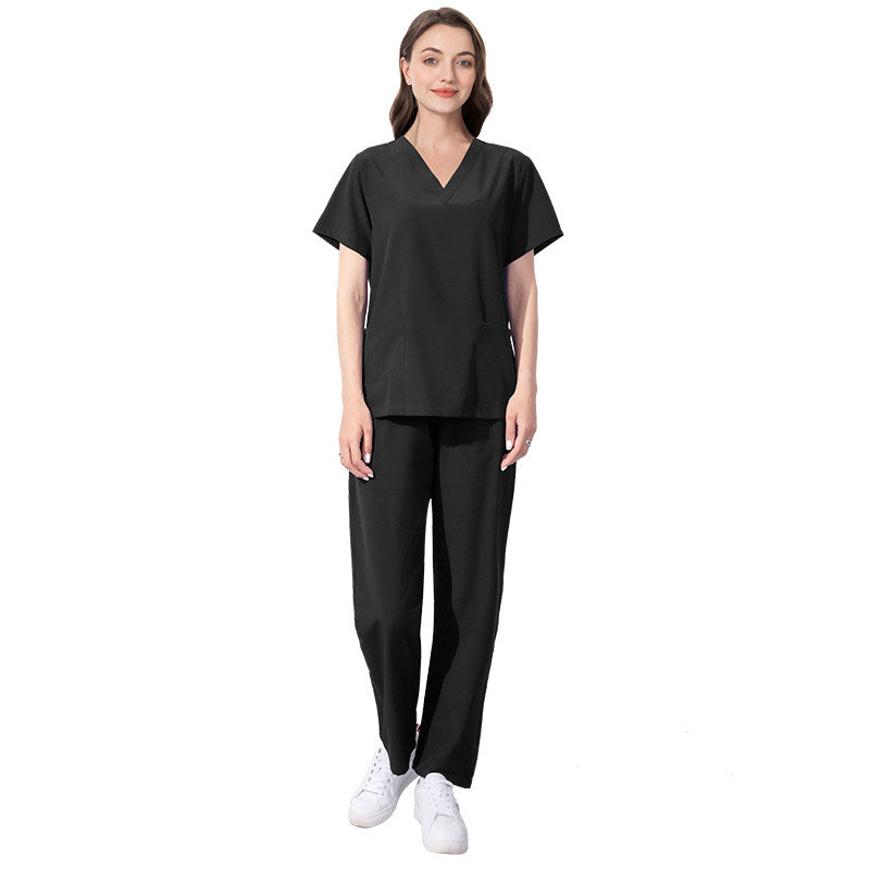 Nianqing hand washing clothes, female dentist overalls, short-sleeved wrinkle-proof, stretch operating room surgical gown, nurse gown, set