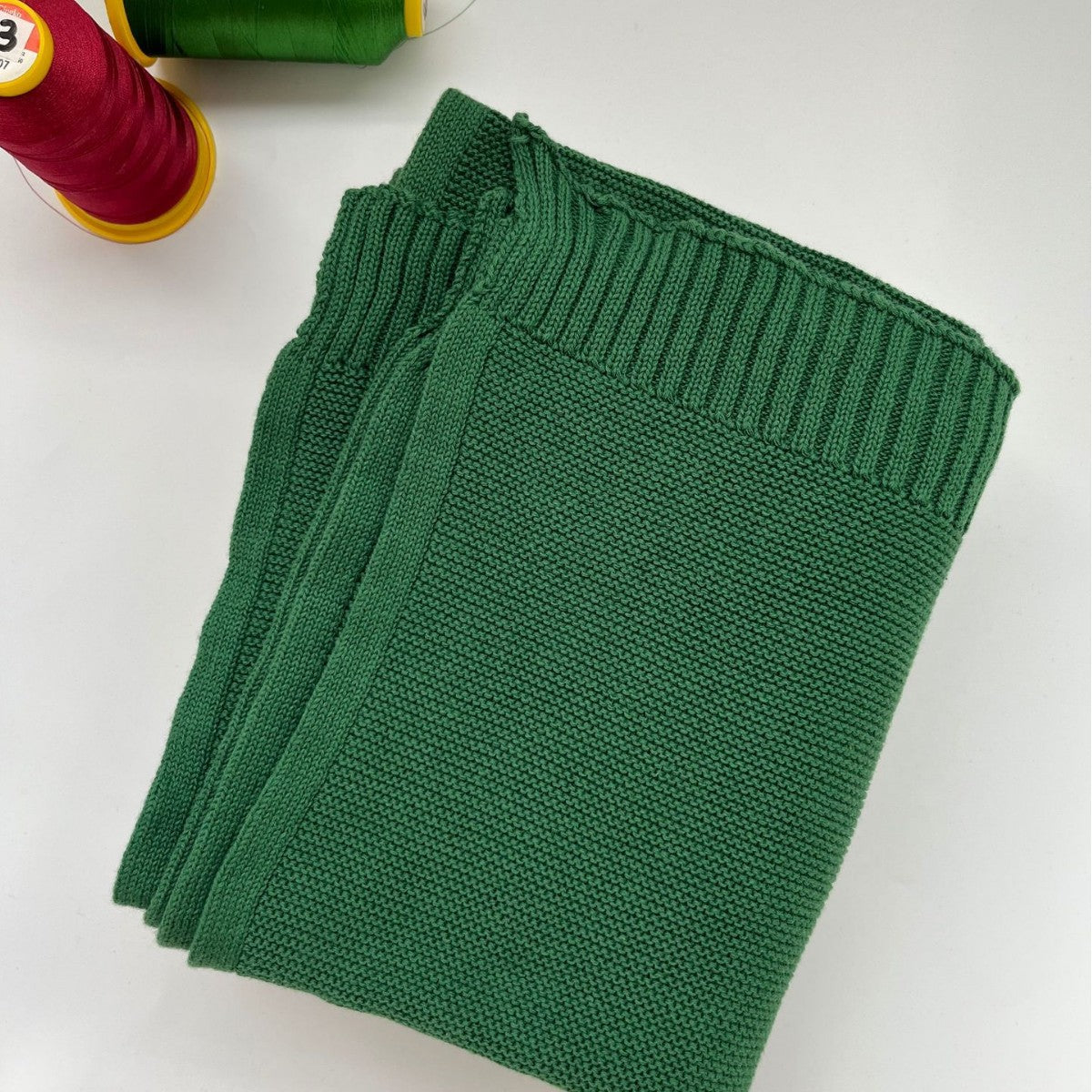 Christmas Green knit baby blanket, plain color option