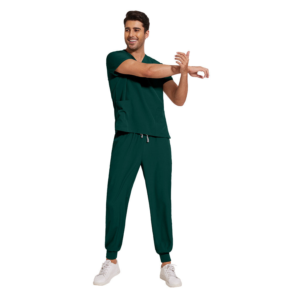 Nianqing hand washing clothes, female dentist overalls, short-sleeved wrinkle-proof, stretch operating room surgical gown, nurse gown, set