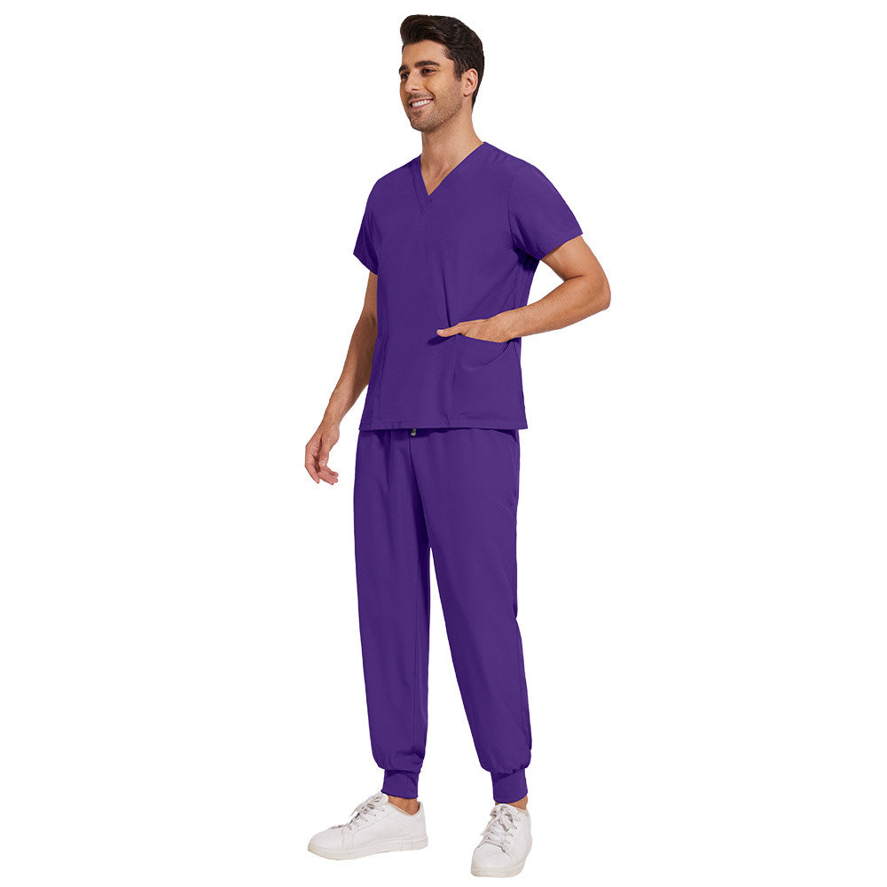 Nianqing hand washing clothes, female dentist overalls, short-sleeved wrinkle-proof, stretch operating room surgical gown, nurse gown, set