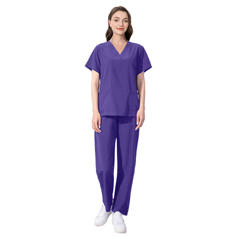 Nianqing hand washing clothes, female dentist overalls, short-sleeved wrinkle-proof, stretch operating room surgical gown, nurse gown, set