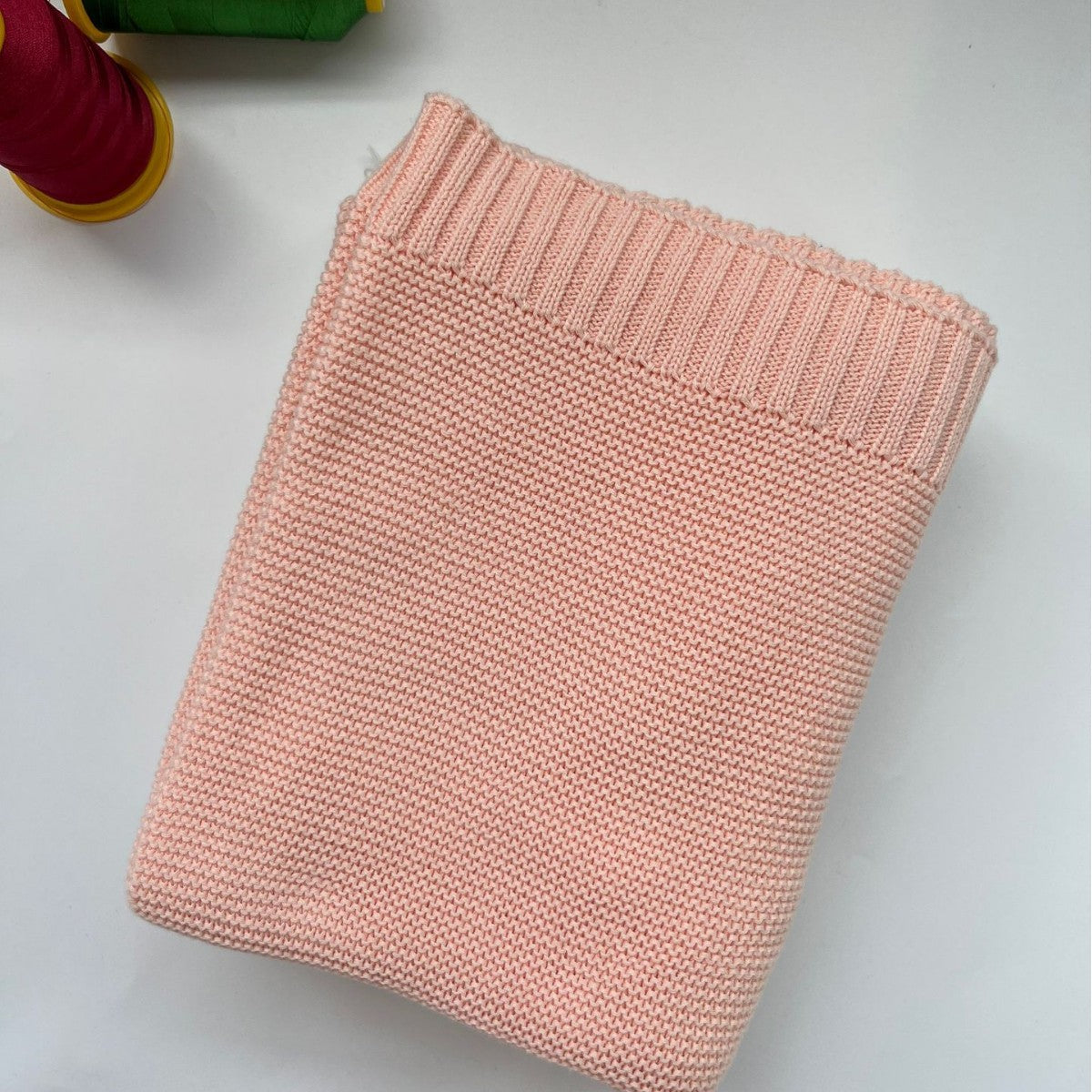 Light Pink knit baby blanket, plain color option