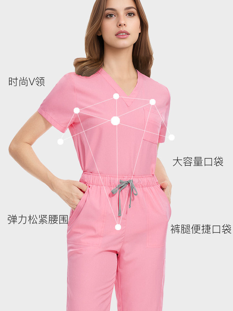Nianqing lightweight, breathable, comfortable, stretch hand gown, dental office overalls, doctor's work uniform, navy suit