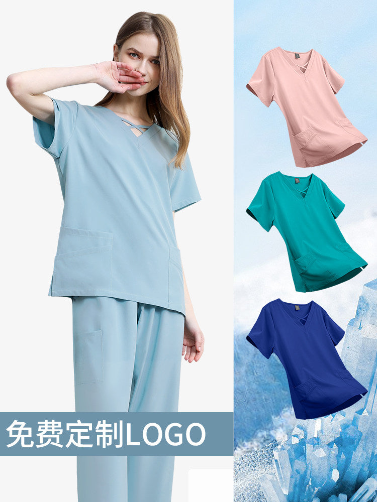 Nurse Uniform, Stretch Suit, Plastic Surgeon, Dentistry, Oral Surgery, Operating Theatre Work Clothes, Hospital Hand Washing Clothes, Short Sleeves