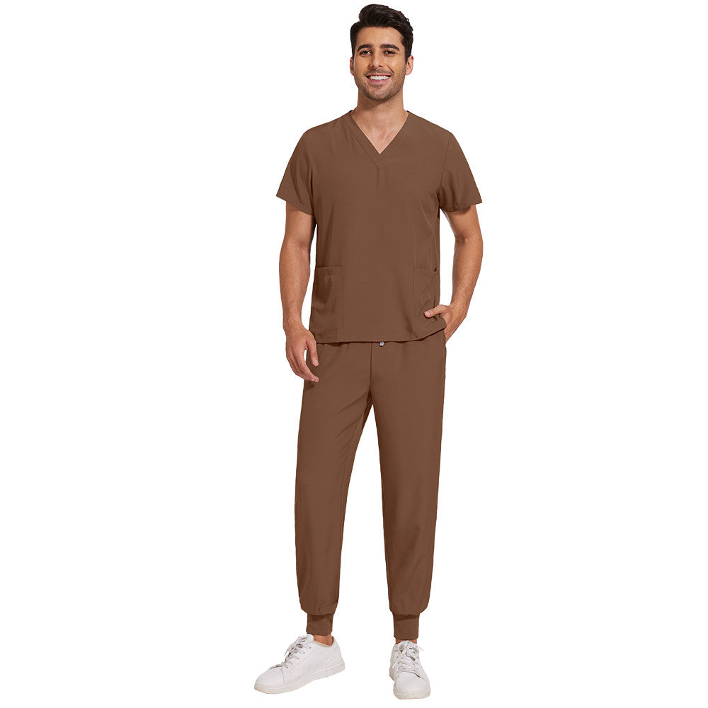 Nianqing hand washing clothes, female dentist overalls, short-sleeved wrinkle-proof, stretch operating room surgical gown, nurse gown, set