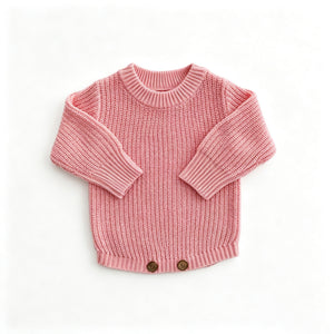 Light Pink – Classic Hem knit baby romper