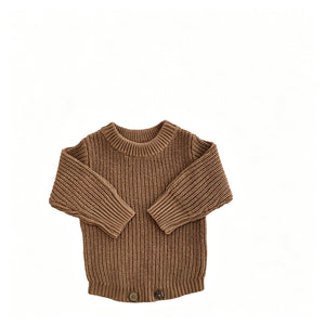 Khaki – Classic Hem knit baby romper