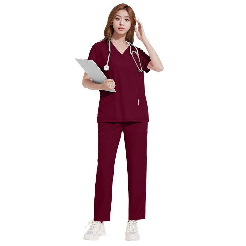 Hand washing clothes for men and women, lightweight, comfortable, breathable, casual V-neck doctor and nurse overalls, multi-color and layerable