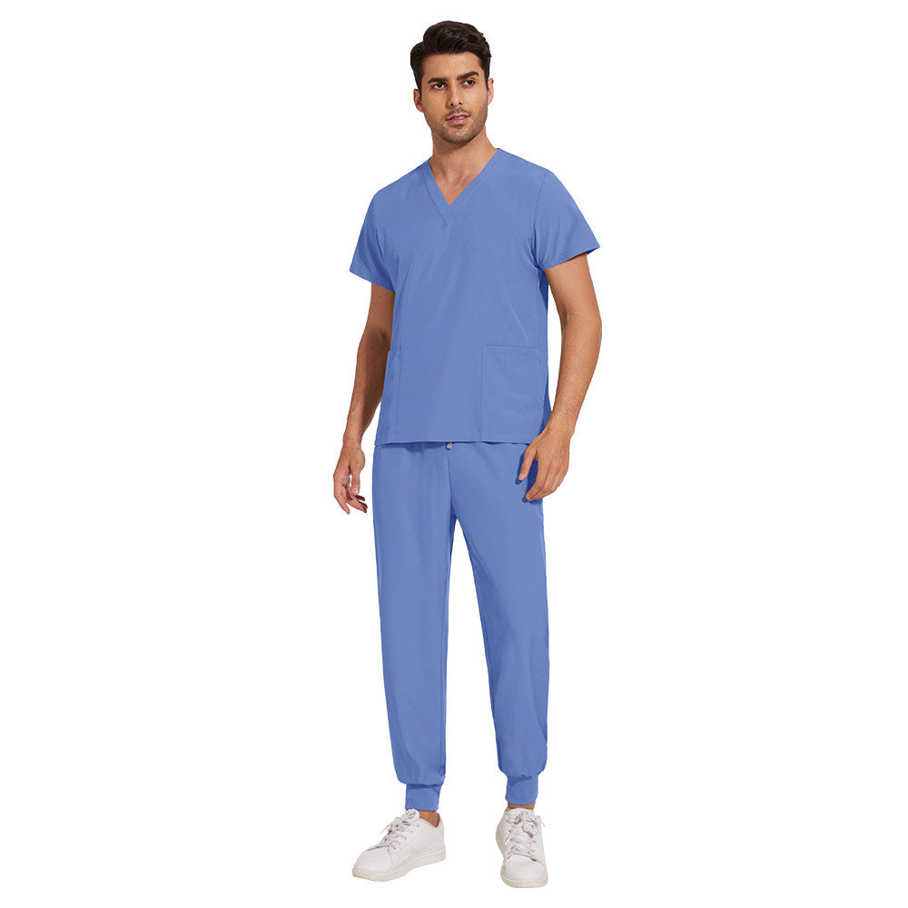 Nianqing hand washing clothes, female dentist overalls, short-sleeved wrinkle-proof, stretch operating room surgical gown, nurse gown, set