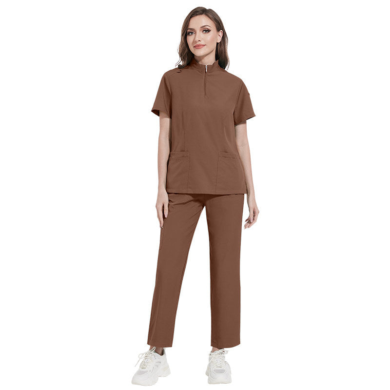 Nian Qing stand-up collar zipper doctor nurse work uniform surgical gown, surgical gown, hand gown, operating room fashion sense