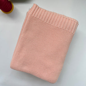 Light Pink knit baby blanket, plain color option