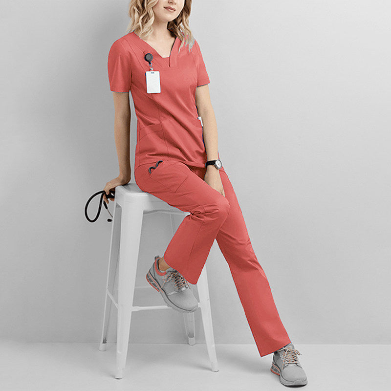 Nian Qing brush hand clothes, female dentist work clothes, short sleeve men's hand clothes, new operating room, beauty salon nurse uniforms