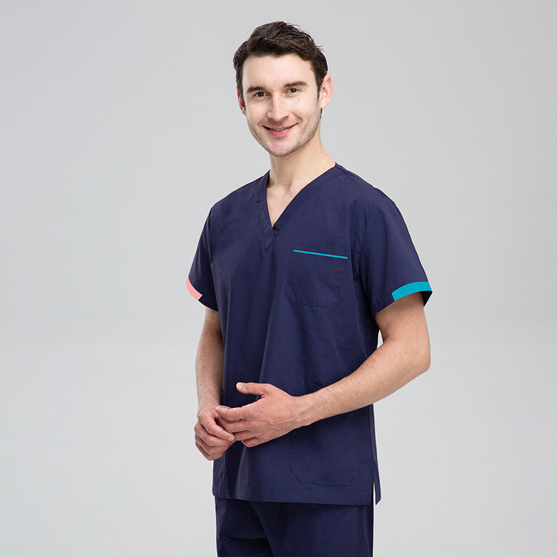 Nurse uniform split set, plastic surgeon, dentistry, oral surgery, operating room workwear, hospital hand-washing gown, short-sleeve