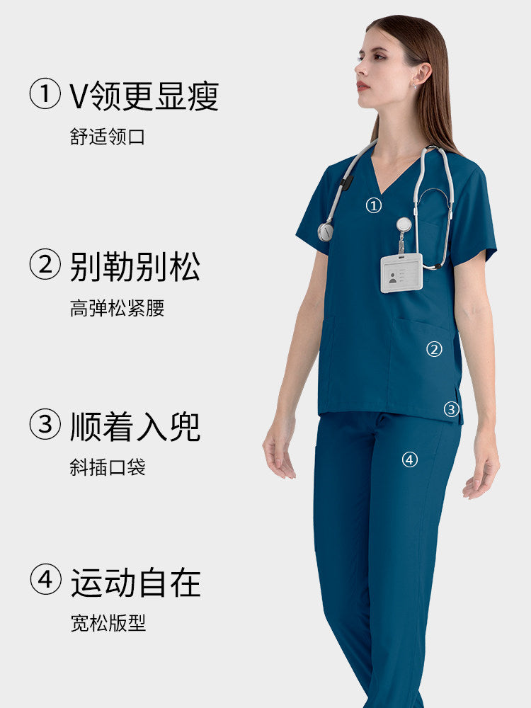 Operating room short-sleeved handwashing clothes, women's suits, nurses' uniforms, doctors' brushing clothes, cross-border Amazon handwashing clothes